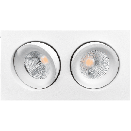 SG Junistar Square Lux Hvit stål 2x7W LED 2700K Ra 98