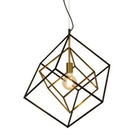 Cubes taklampe svart/messing E27
