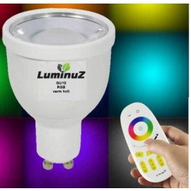 LED pære GU10 RGB og varmwhit
