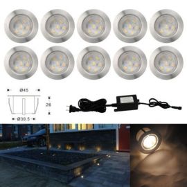 LuminuZ 10x1W Trappe terrasse lys komplett pakke