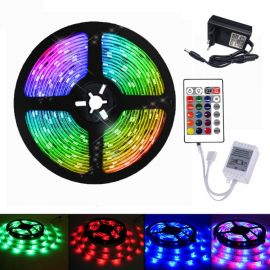 YWXLight 5M RGB LED Strip Light med 24 Key fjernkontroll, IP21 