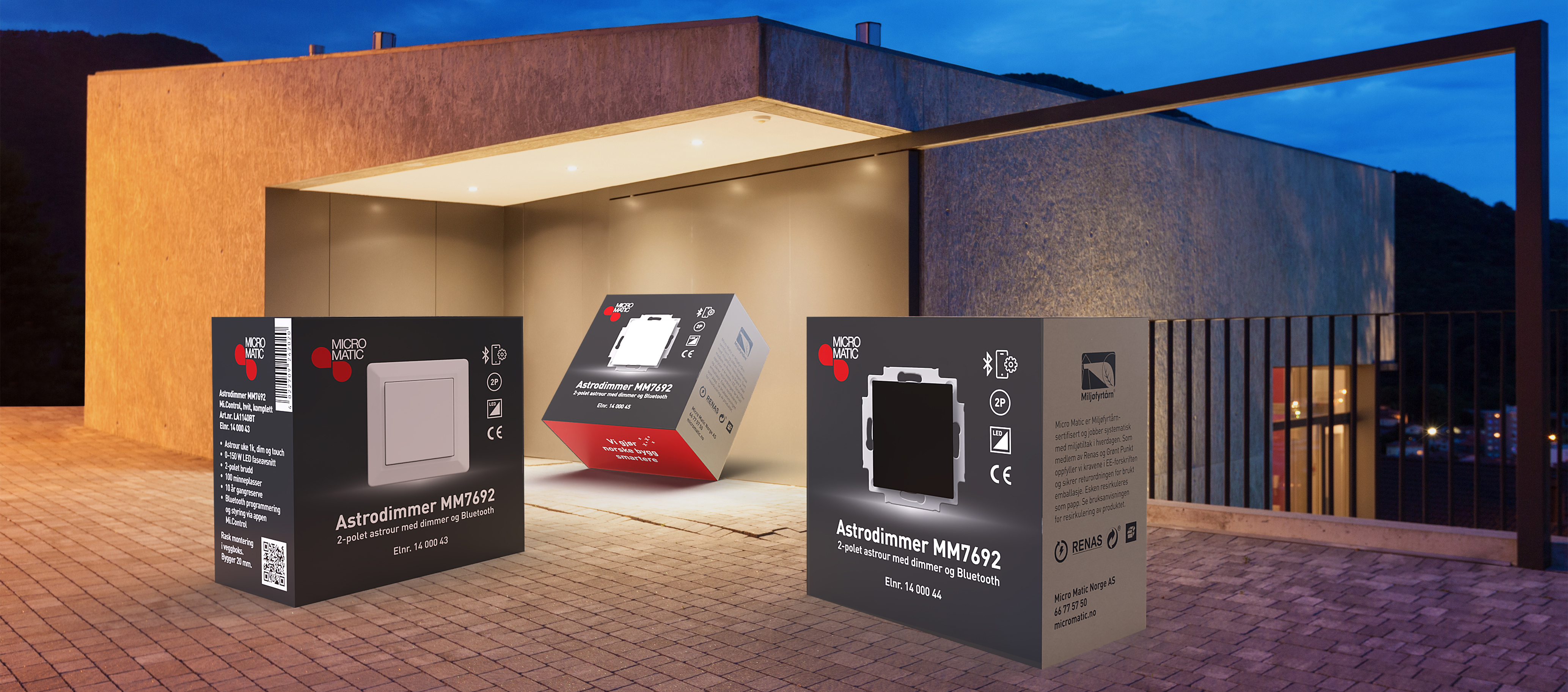 Astrour med dimmer og Bluetooth 